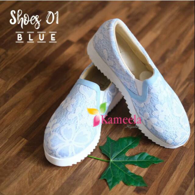 Shoes Sepatu Kameela hijabku Blue 01 Size 38