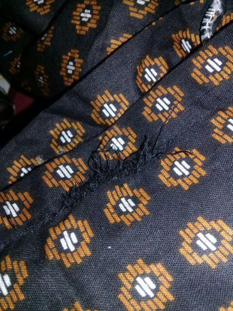 Couple Batik Keluarga Set Renda Ayah Ibu + Anak Cowok 3-12 Th Model Gamis Sarimbir Family Hitam Gold