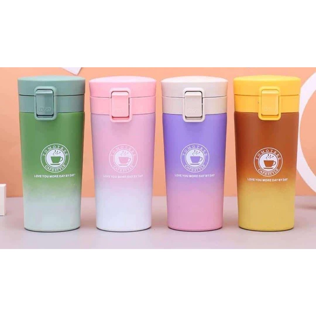 Termos Tumbler Mug Coffee 380ML Gradasi Design Terbaru Botol minum Stainless Steel / Thermos Mini 350 ML Viral Berkualitas Untuk Penyimpanan Minuman Air Panas &amp; Dingin-Travel Mug Termos Tumbler Kopi Tahan Lama Vacum Tumbler Coffe Mug High Quality