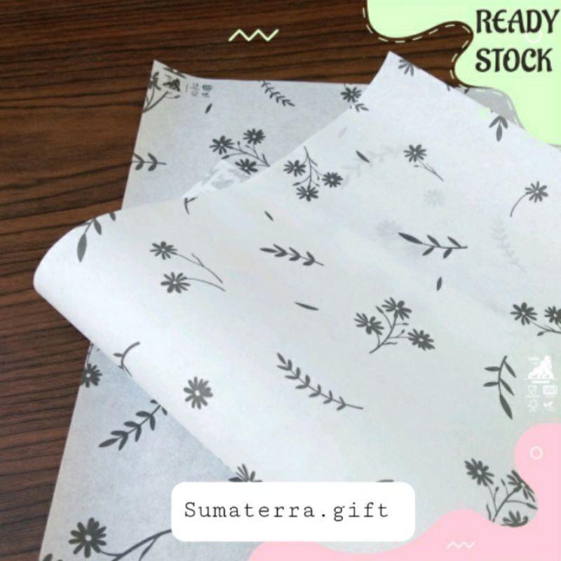 

KERTAS ROTI/WRAPPING PAPER HAMPERS Motif Floral (10 lmbar)