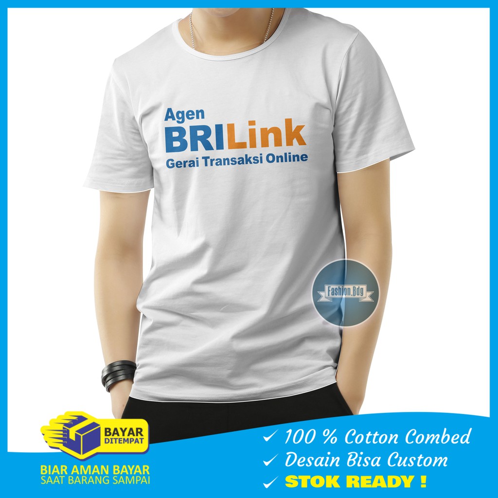 Baju Kaos Agen BRILink Katun Combed 30s