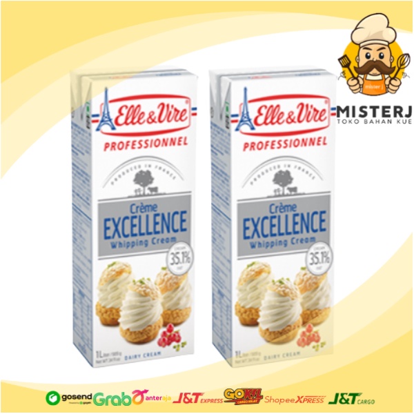 

Elle Vire Whipping Cream 35,1 % Fat + es batu | 1 Liter | Elle Vire Profesional