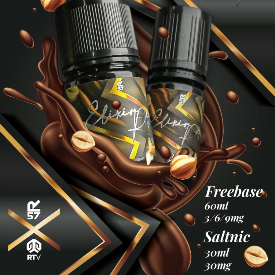 ELIXIR RTV SALTNIC 30MG 30ML PREMIUM LIQUID CHOCOLATE HAZELNUT CARAMEL