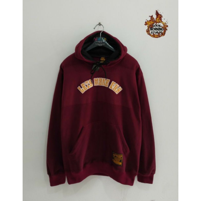 GOOD MORNING SWEATER HOODIE Sweater cewek cowok Sweatshirt red and maroon motif word art GM1071