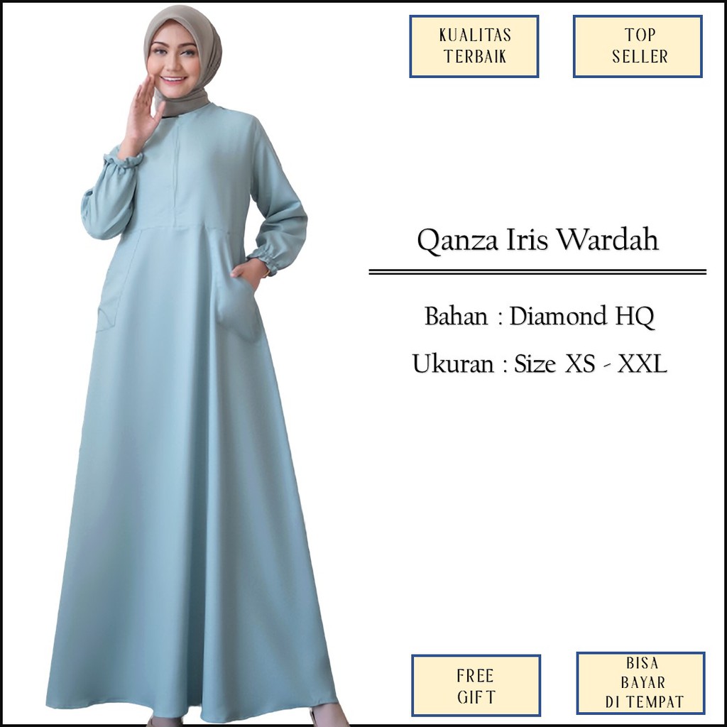 Baju Gamis Wanita Lebaran Basic Syari Warna Wardah Polos Busui Bahan Diamond Size XS XXL Jumbo