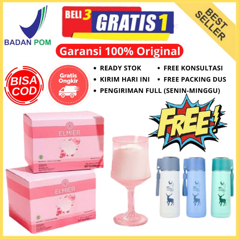 ELMIER Collagen Drink Original Minuman collangen Original dan BPOM