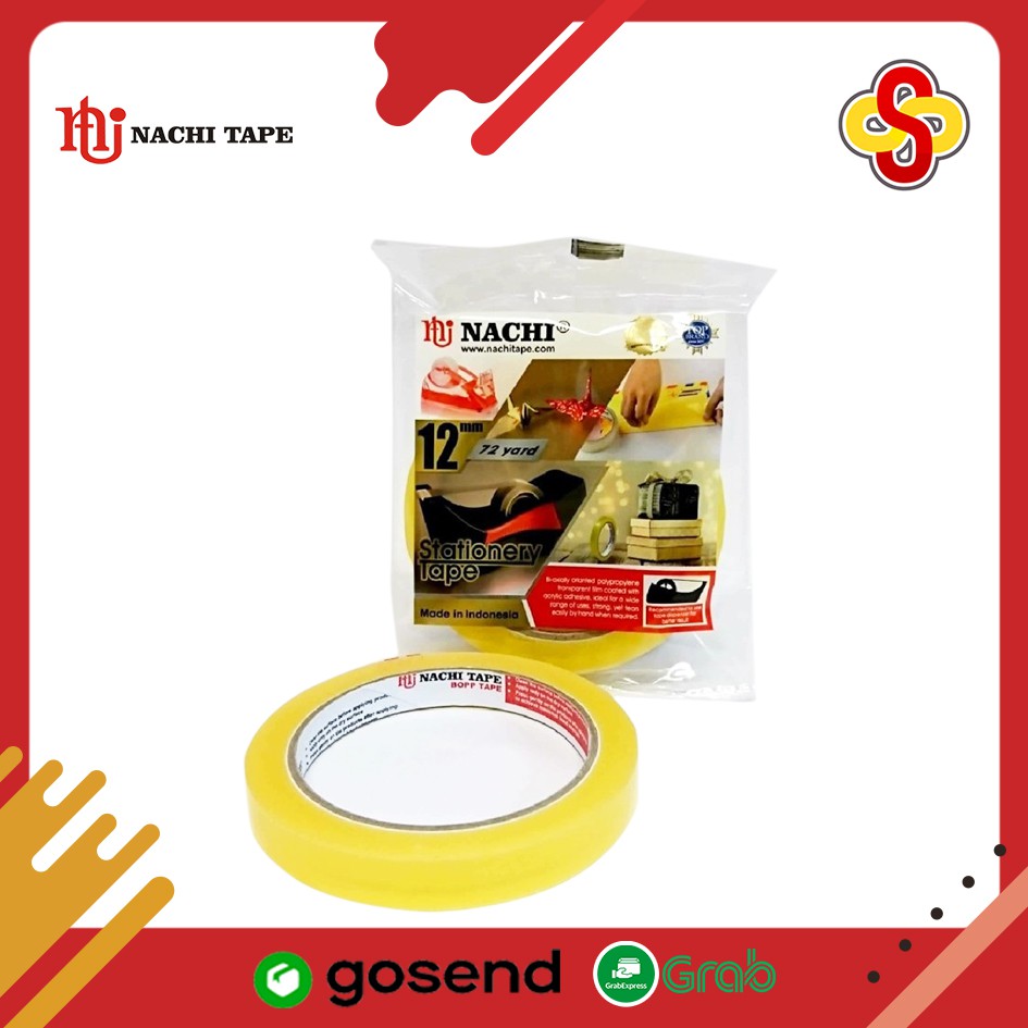 

Isolasi / Selotip Nachi Bening 1/2 inch / 12 mm x 72 yard