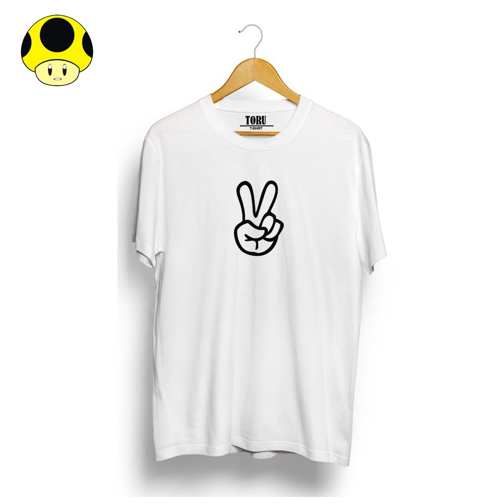 T-SHIRT BAJU KAOS DISTRO LOGO PEACE COTTON COMBED 30S MURAH