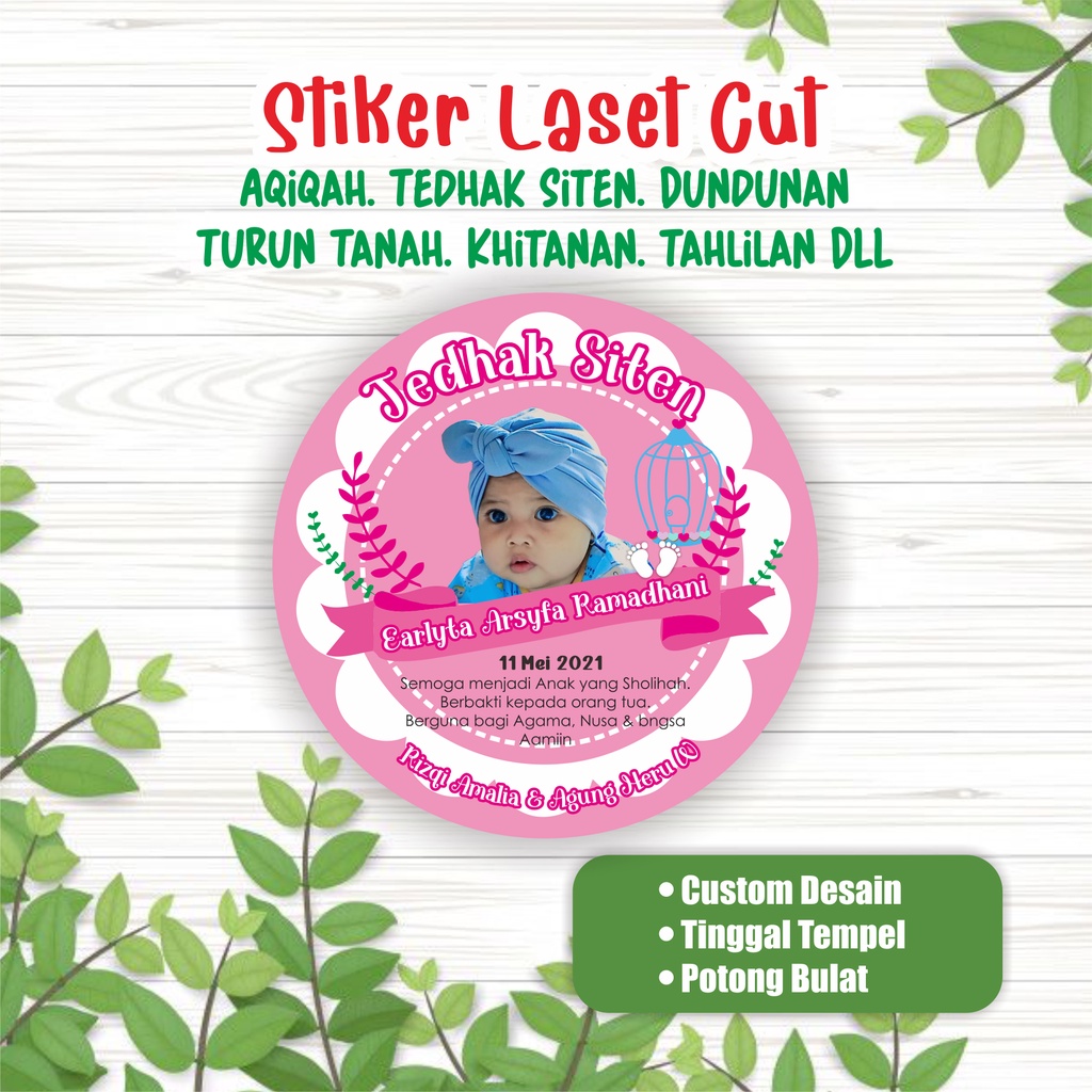 

STIKER LASER CUT BULAT AQIQAH TEDHAK SITEN DUNDUNAN TURUN TANAH TAHLILAN KHITANAN