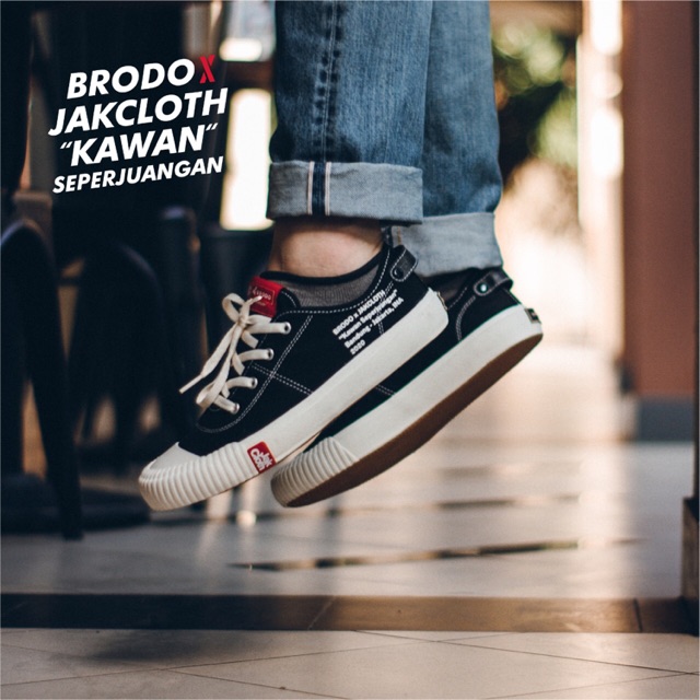 Sepatu JakCloth X Brodo Vulcan Jakbro Limited Edition black original lokal brand