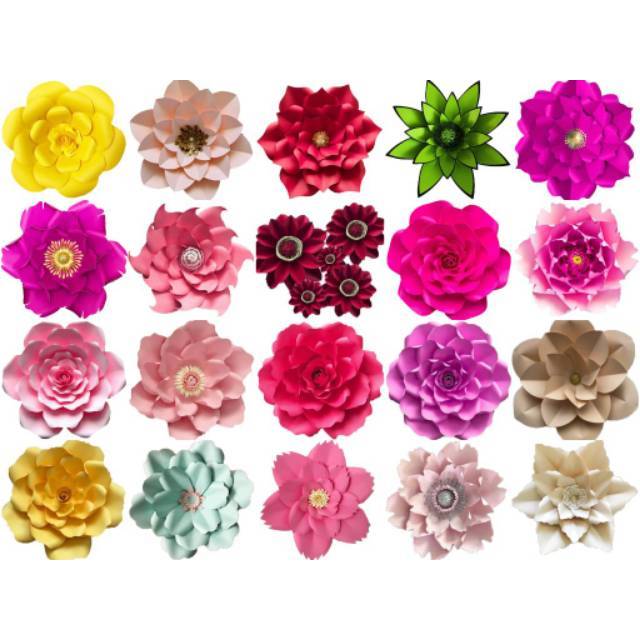 Softcopy Template Pola Paper Flower