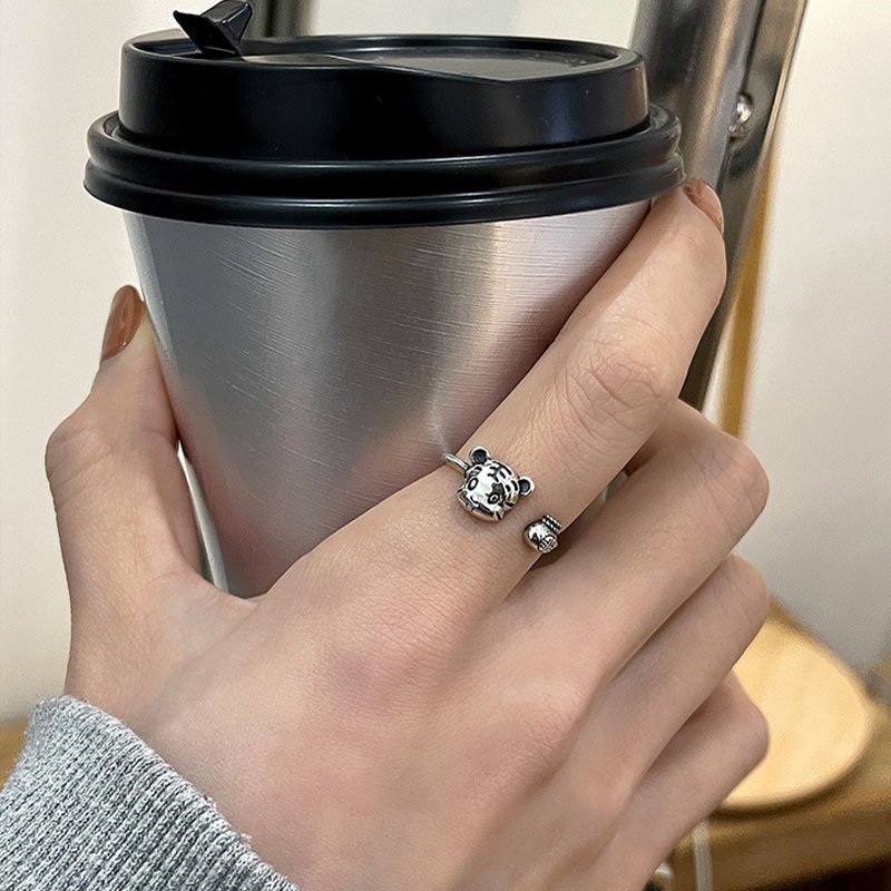 Cincin Bentuk Harimau Gaya Retro