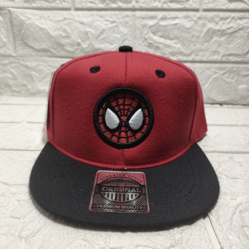 COD topi anak hip hop / topi snapback anak bordir / topi HH anak laki-laki motif SPIDERMAN