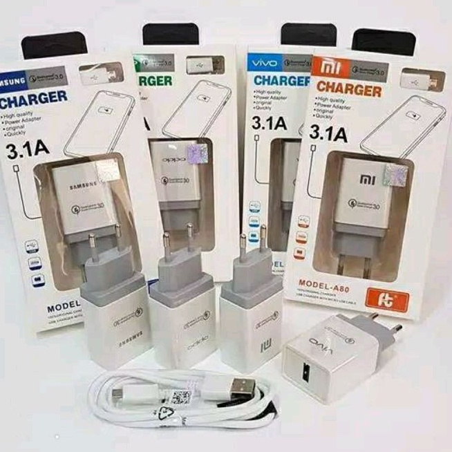 Charger Hp + Kabel Micro Usb Branded A80 Casan Hp Android