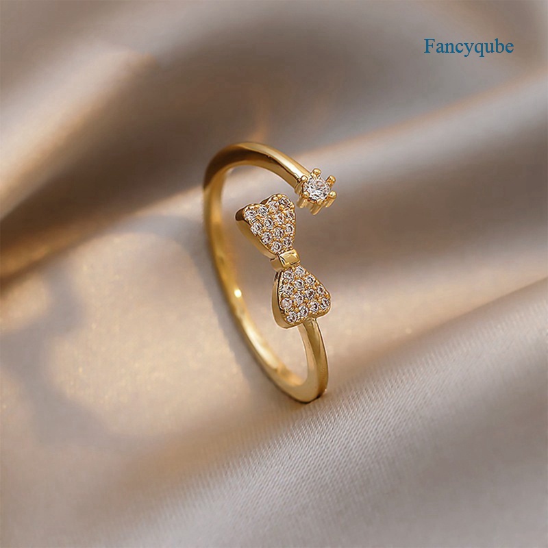 Fancyqube Cincin Desain Pita Kecil Untuk Wanita 2021