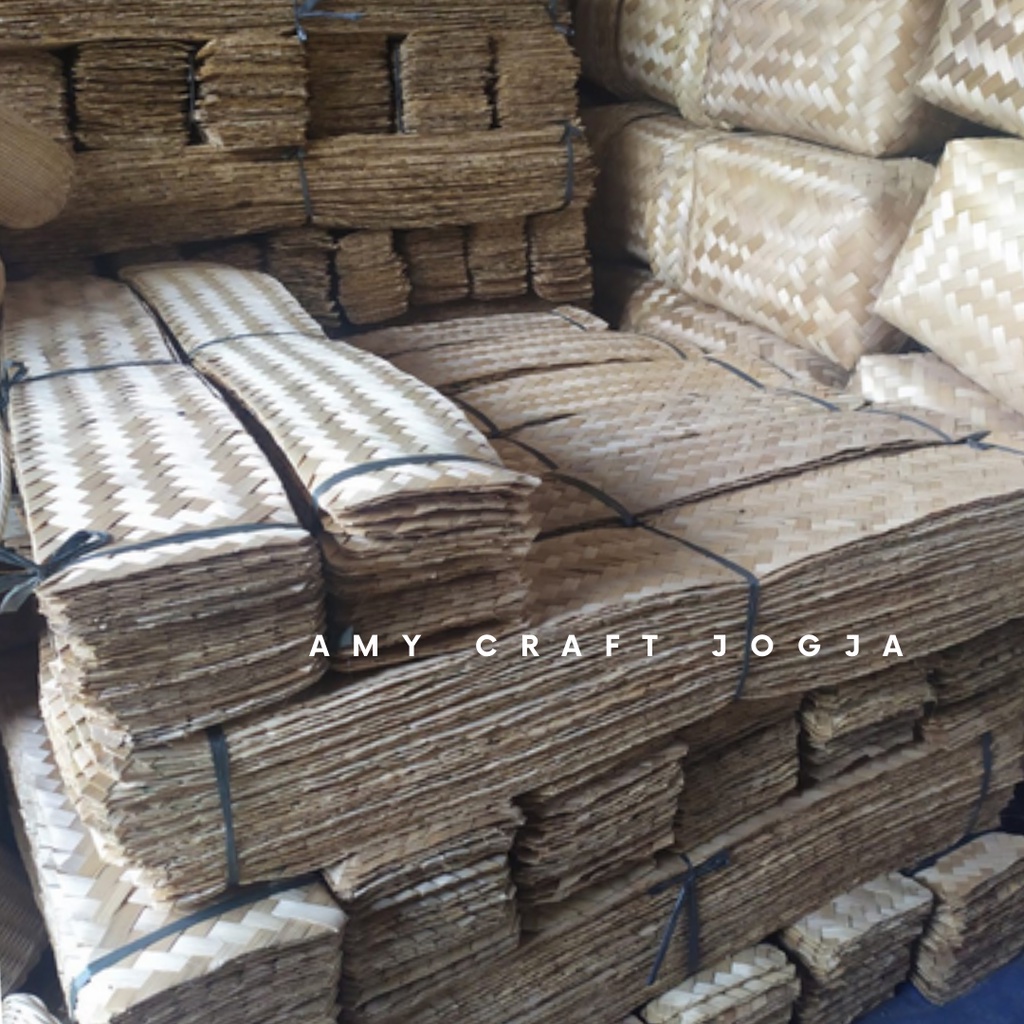 Anyaman Bambu Kepang ukuran 12 x 100 cm/ sirip anyaman bambu/ kepang sirip walet/ besek bambu