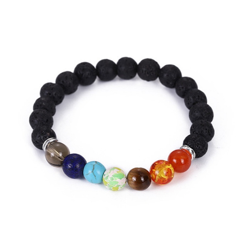 Seven Gelang Tangan Tali Kepang Aksen Batu Chakra Penyembuhan Energi Untuk Pasangan / Pria / Wanita