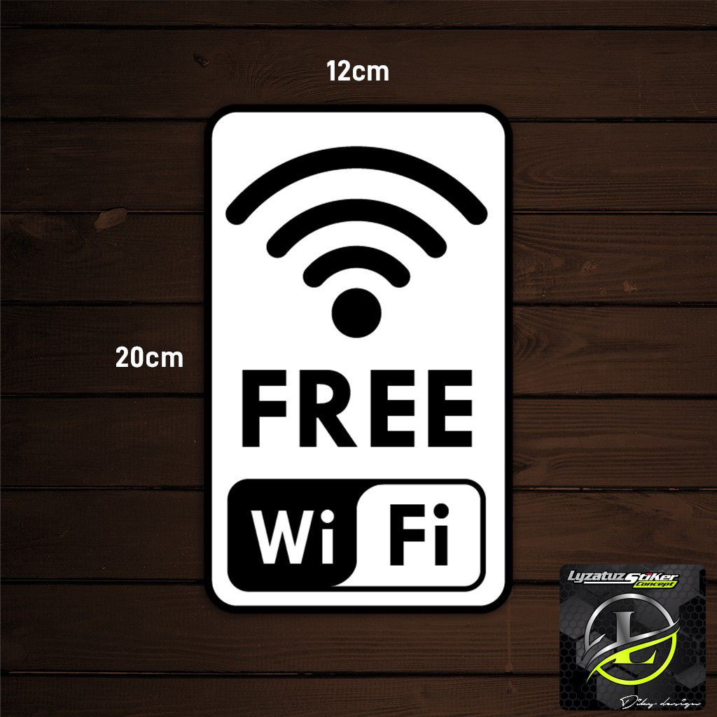 

20 x 12 cm | Sticker Free Wifi | Stiker Tanda Gratis Wifi