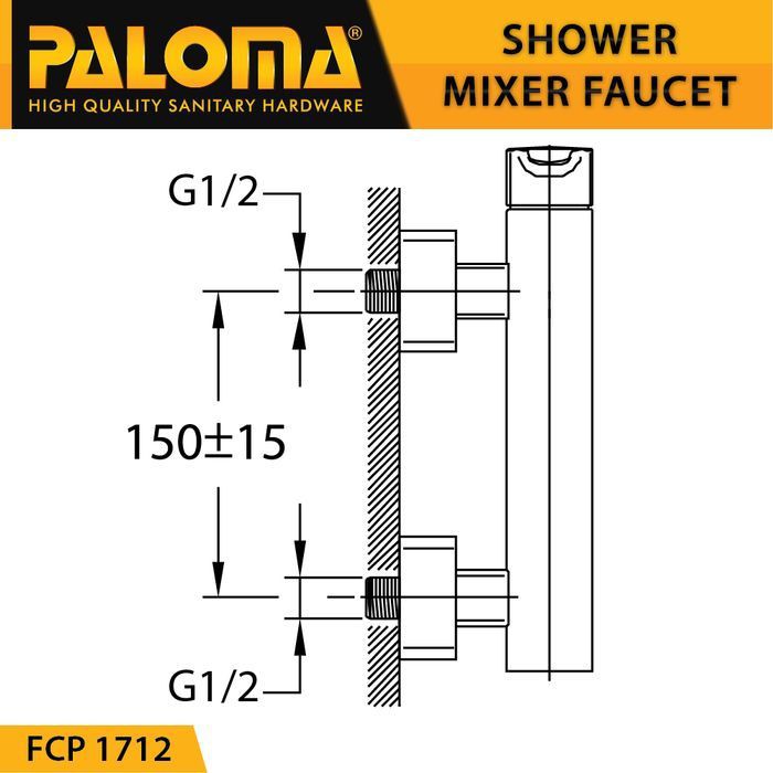 PALOMA FCP 1712 Keran Mixer Shower Mandi Panas Dingin Kran Air