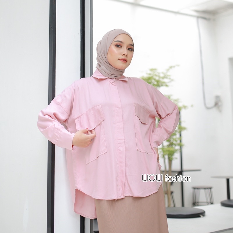 WOW - TASYA KEMEJA OVERSIZE WANITA TWILL PREMIUM