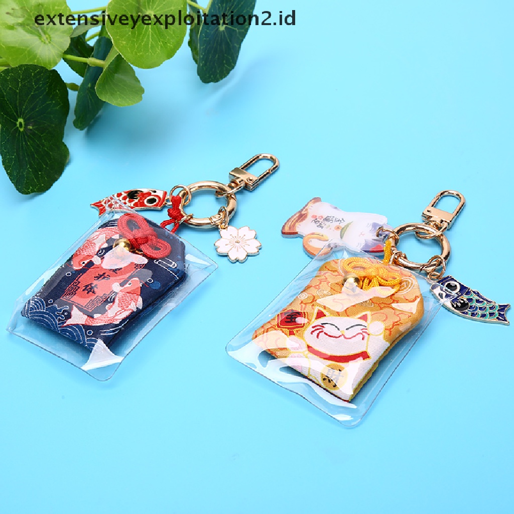 Id 1pc Gantungan Kunci Omamori Maneki Neko Dispel Misfortune Keberuntungan Untuk Hadiah