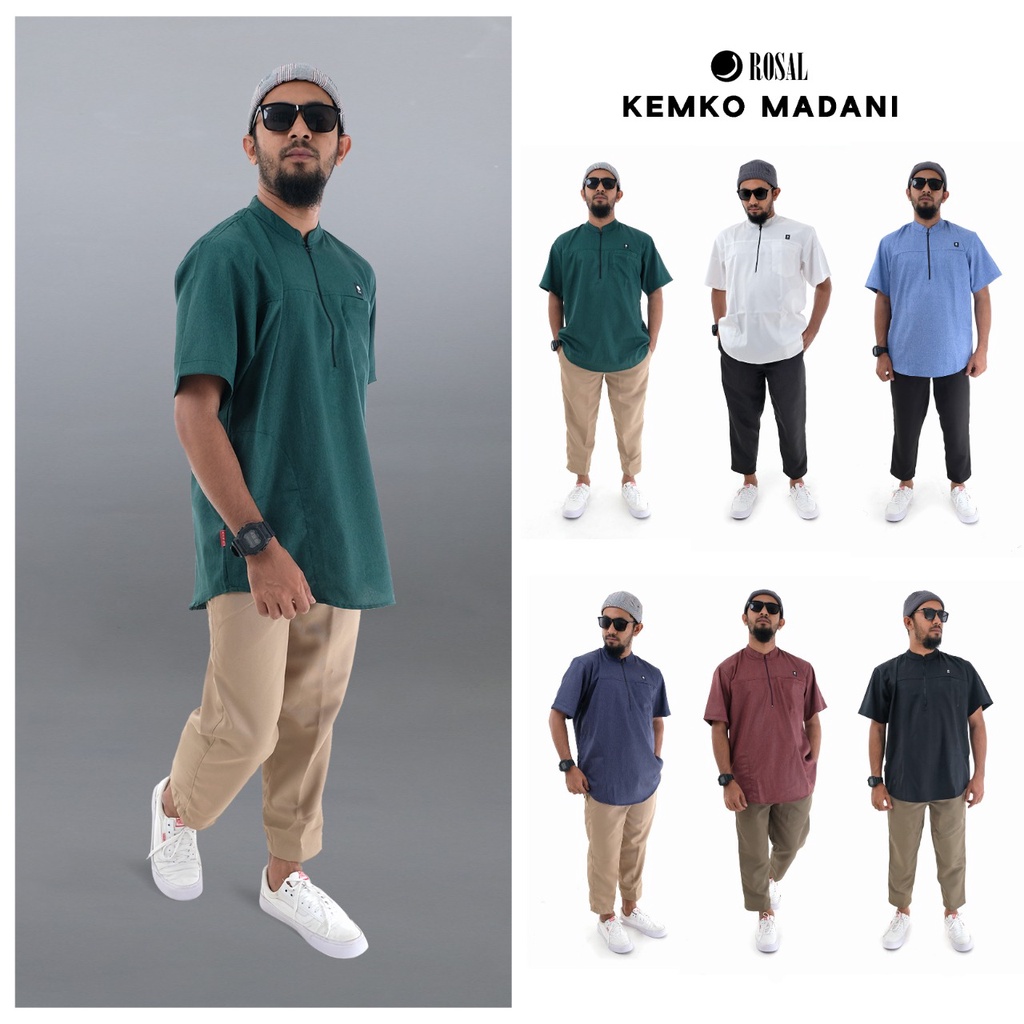 ROSAL KEMKO MADANI Baju Kemeja Koko Lengan Pendek - Kurta Pakistan