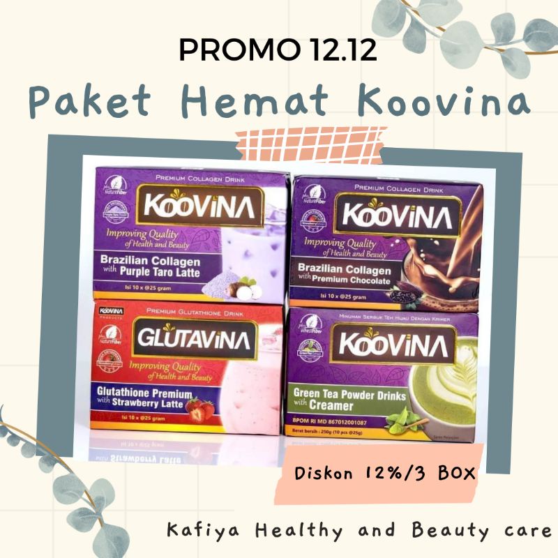 PAKET HEMAT - GLUTAVINA / KooVina Brazillian Collagen / Minuman Kolagen Premium / Halal Premium Collagen BPOM