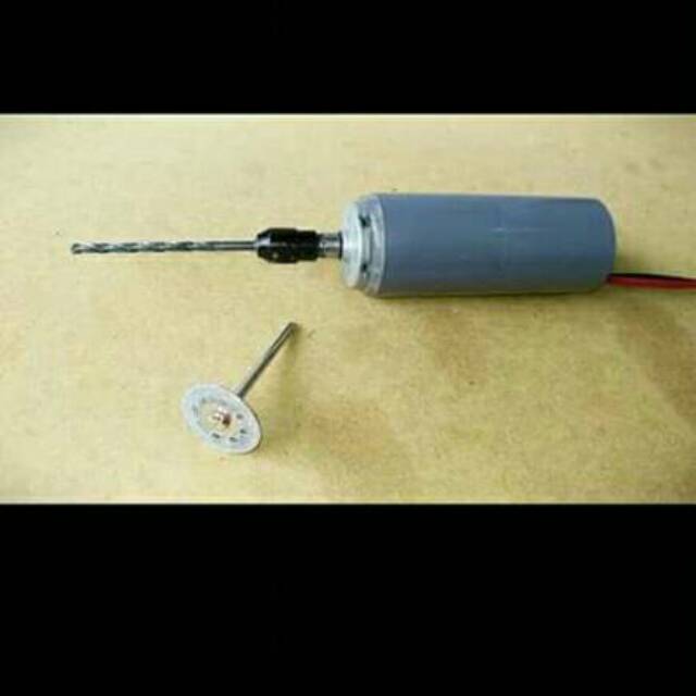 Kepala bor mini (chuck mini drill) + dinamo 12-24 volt dc