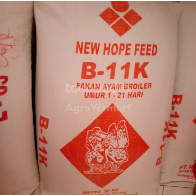 Pakan Ayam Pedaging Broiler 1-21 Hari Voer B11K New Hope Paket 10 Kg Khusus Gosend