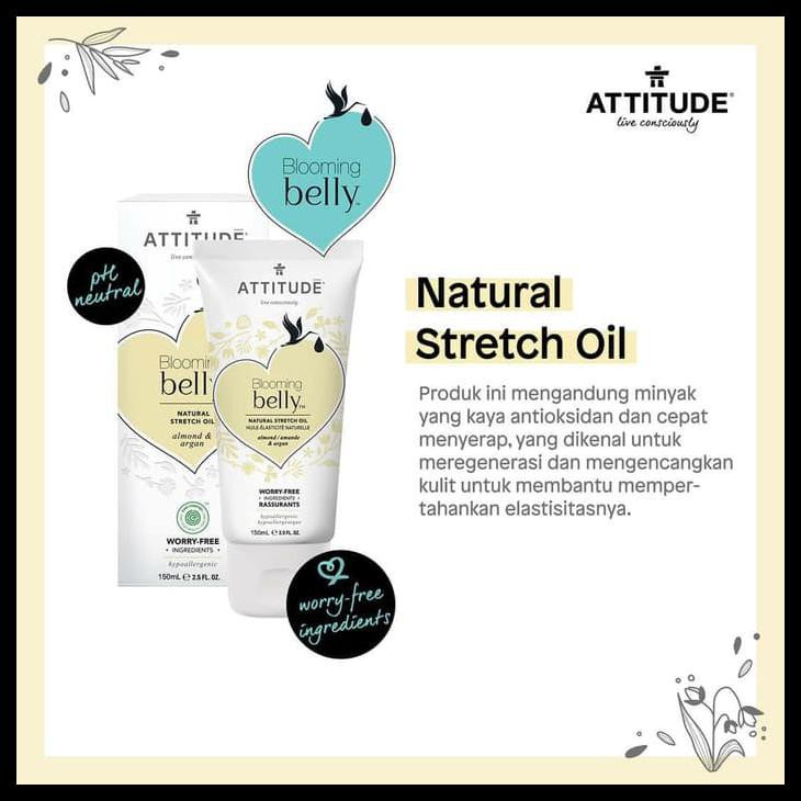 

go8l attitude blooming belly stretch oil almond argan 150ml stretchmarks 8q54