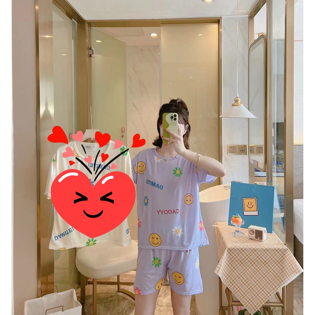 PIYAMA BAJU TIDUR WANITA CP PP IMPORT SANTAI BAHAN KAOS SPANDEKS-HC 52 UNGU