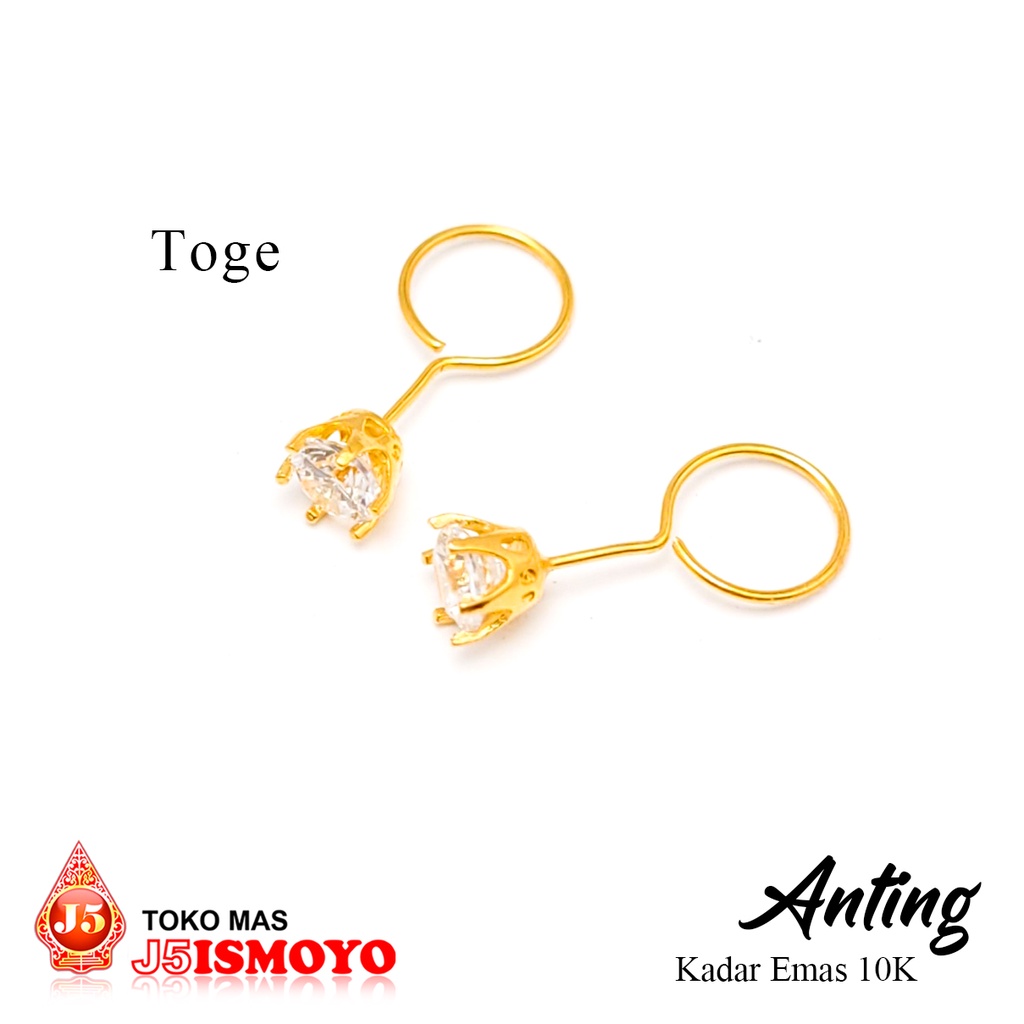 Anting Emas Toge Dewi, Anting Emas 10 Karat, Anting Pria wanita J5 Ismoyo