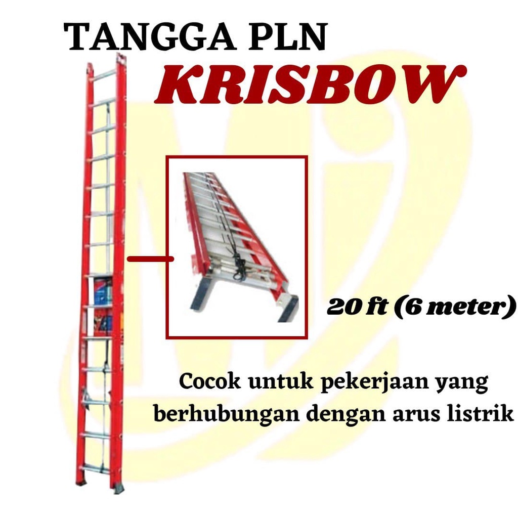 Tangga PLN Extension Fiberglass KRISBOW 20FT | Sliding Sorong