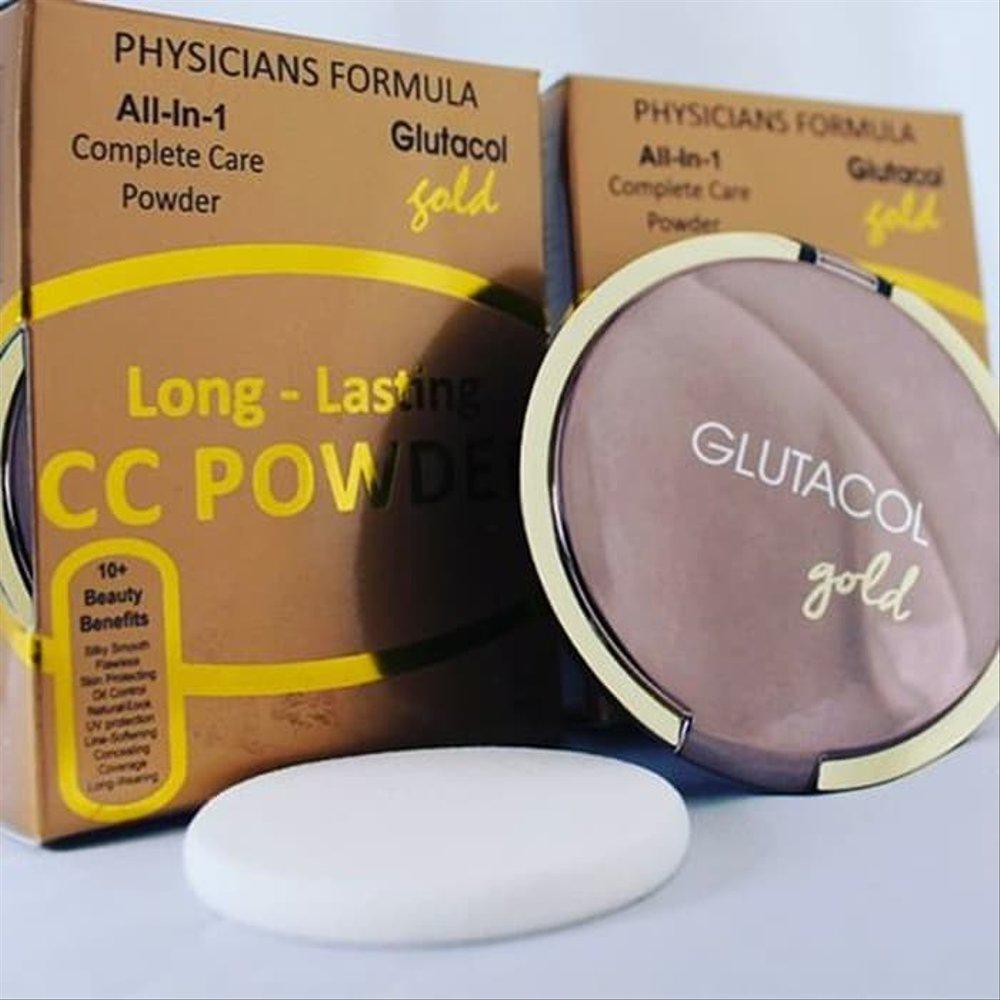Bedak Padat Wajah Glutacol Gold Long Lasting CC Powder Original Asli