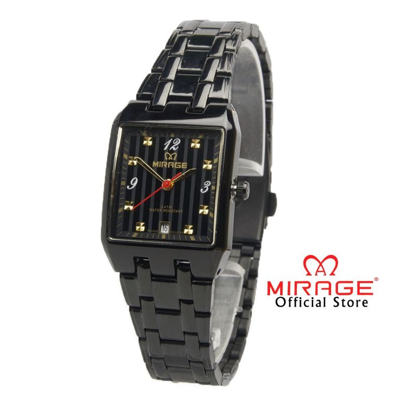 JAM TANGAN WANITA MIRAGE ORIGINAL FULL BLACK JAM TANGAN CEWEK MIRAGE WATCH ORIGINAL JAM TANGAN WANITA SEGI EMPAT TERLARIS RANTAI HITAM_MIRAGE ANALOG WARNA TIDAK LUNTUR_JAM TANGAN WANITA TERLARIS MEWAH JAM TANGAN WANITA MIRAGE ANALOG_TAHAN AIR JAM MIRAGE