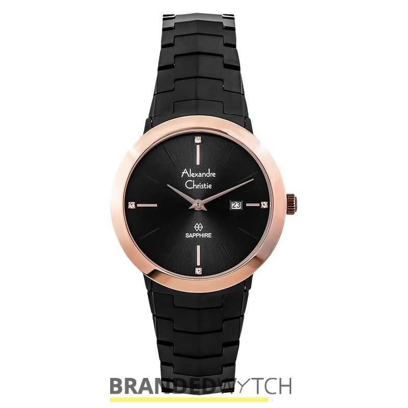Alexandre Christie Jam Tangan Wanita 8568 Hitam Rosegold