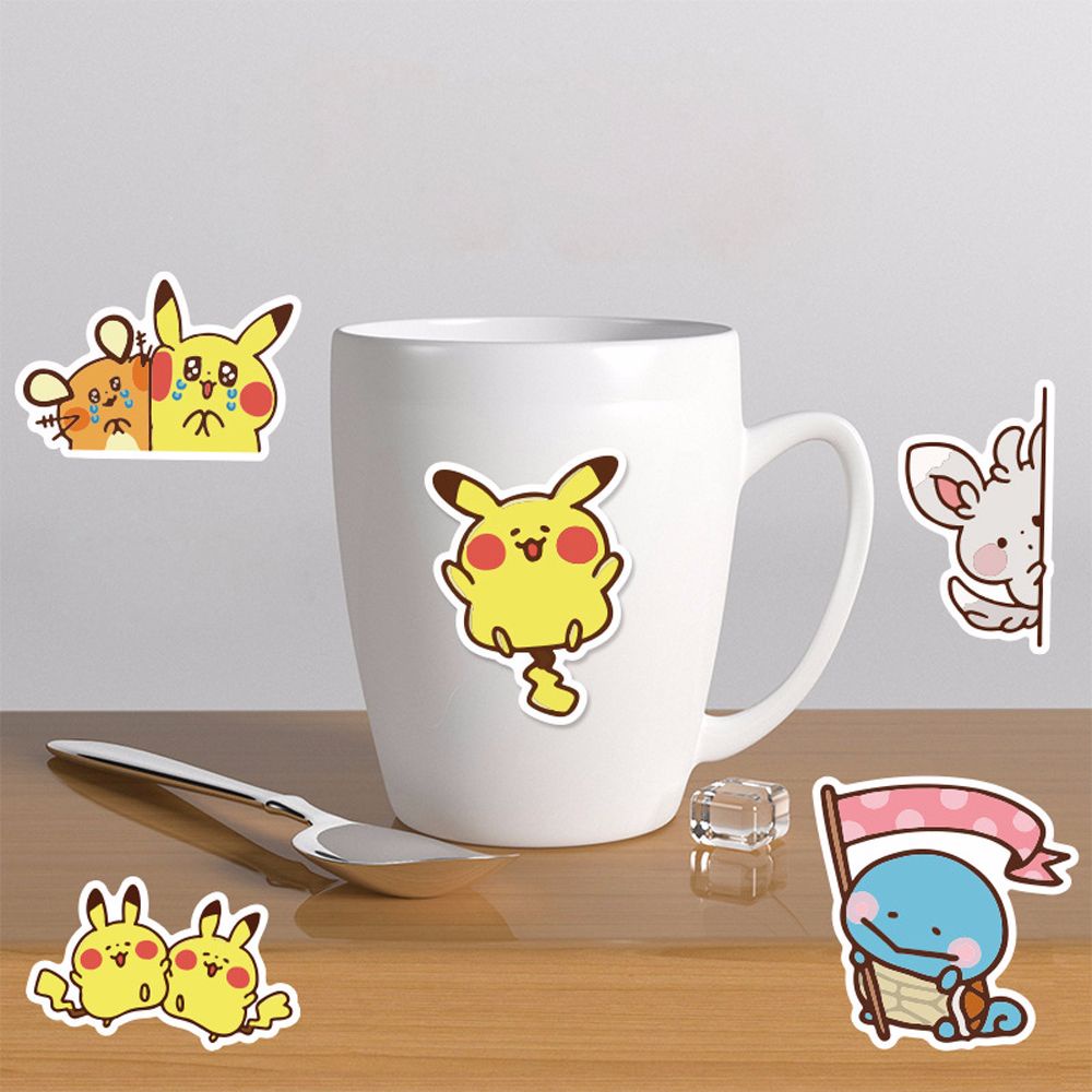 LANFY Waterproof Graffiti Sticker Cute Mobile Phone Sticker Pikachu Stickers 38pcs/set Cartoon  Stickers Suitcase Decoration Anime Q Version Guitar Decoration Pokemon