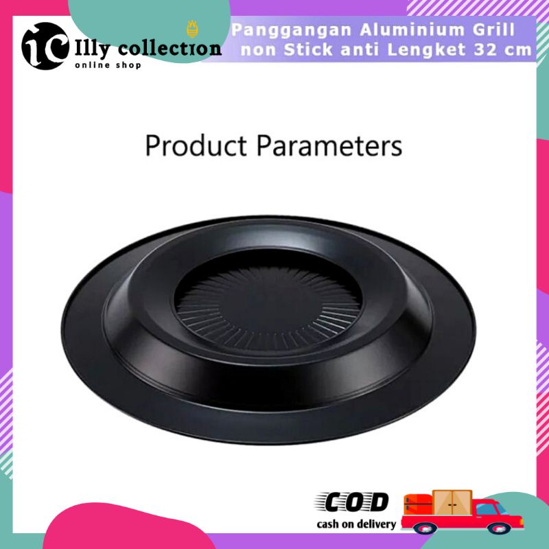 Panggangan Barbeque Grill Plate Smokeless Anti Lengket 32 cm