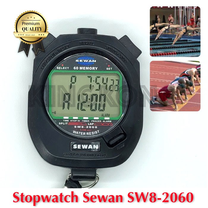 Stopwatch Sewan Original 60 Memory Digital Olahraga