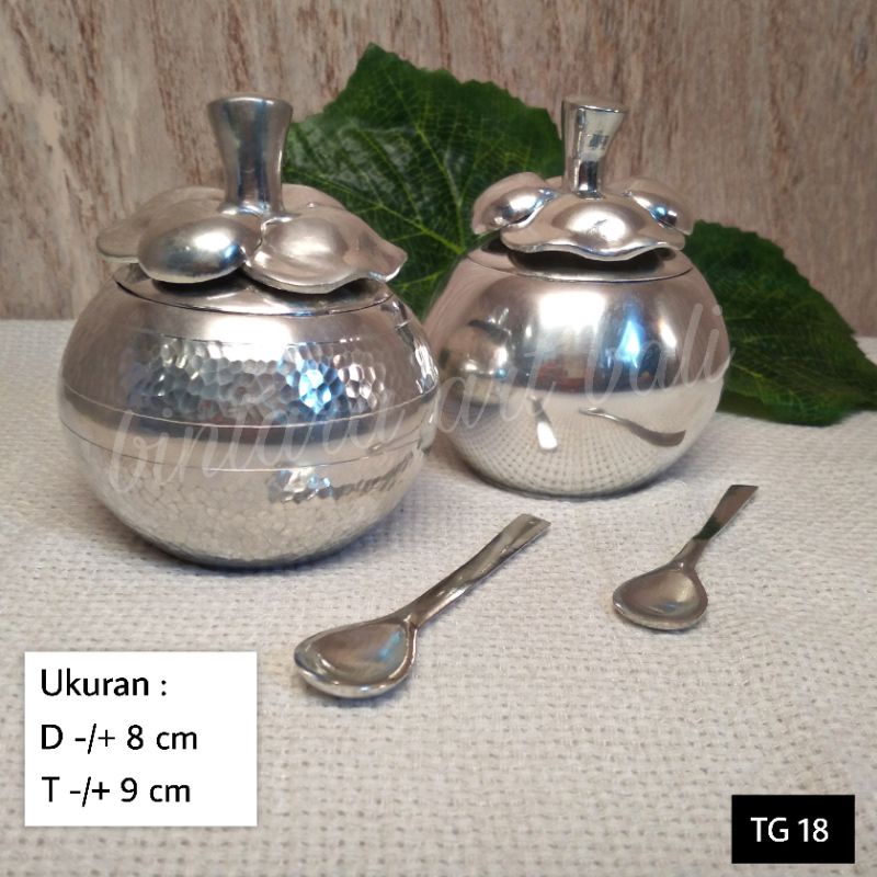 tempat gula bahan timah toples tempat teh kopi unik cantik pajangan cantik hadiah souvenir unik