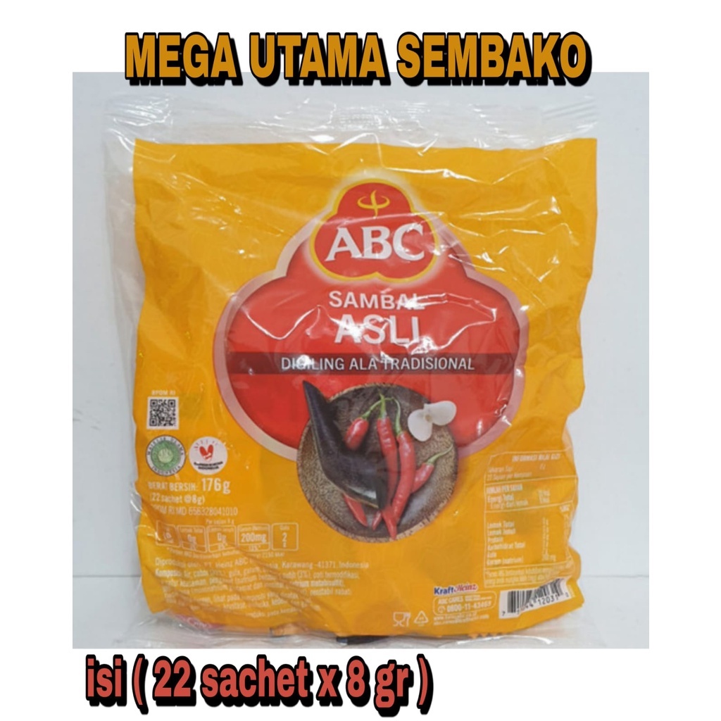 Jual Saus Sambal Abc Stick Sachet Sambal Asli 176 Gr Isi 22 Sachet