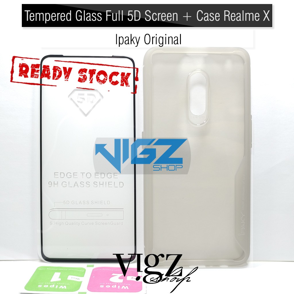 Tempered Glass Full 5D Screen Plus Case Realme X Ipaky Autofocus Original 1 Paket