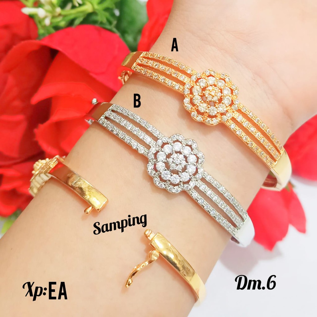 Gelang Dewasa Full permata zircon mewah menawan gold&amp;silver, tidak karat COD