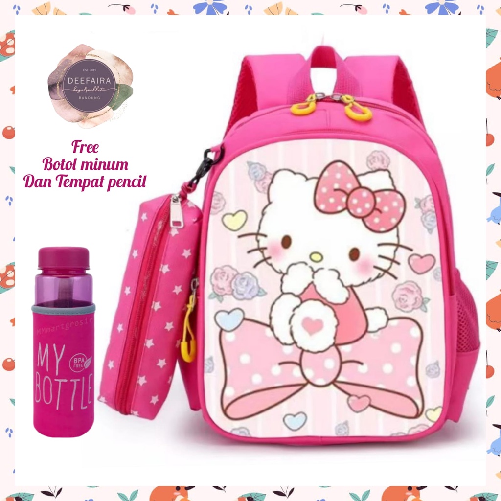 Tas Anak Perempuan Untuk Sekolah Tk Paud Dan Sd Model Hell0 K1tty 3 In 1