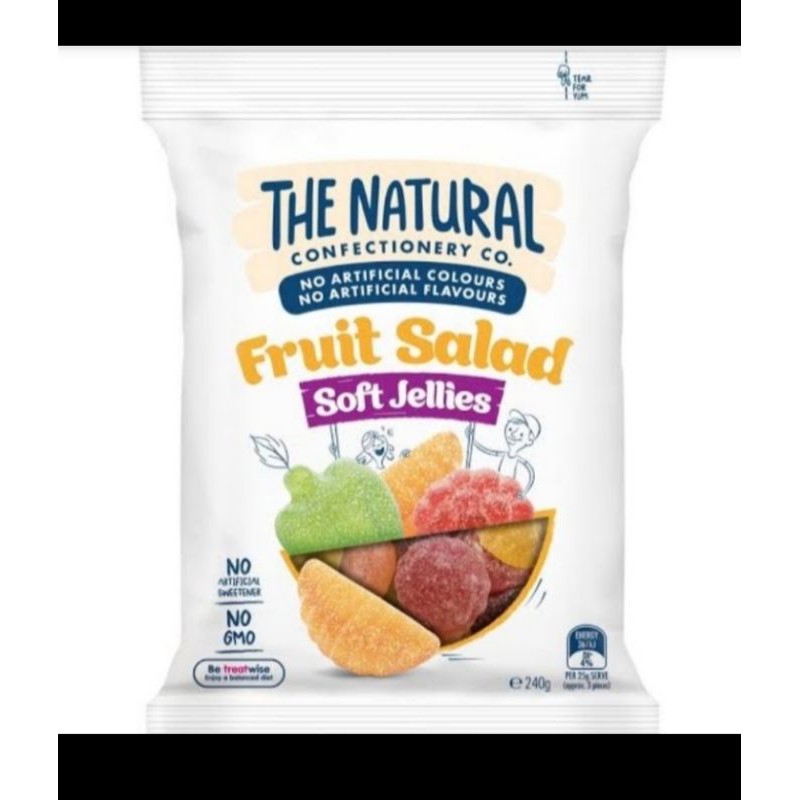 

the natural fruit salad candy gummy permen soft jellies jelly 240gr