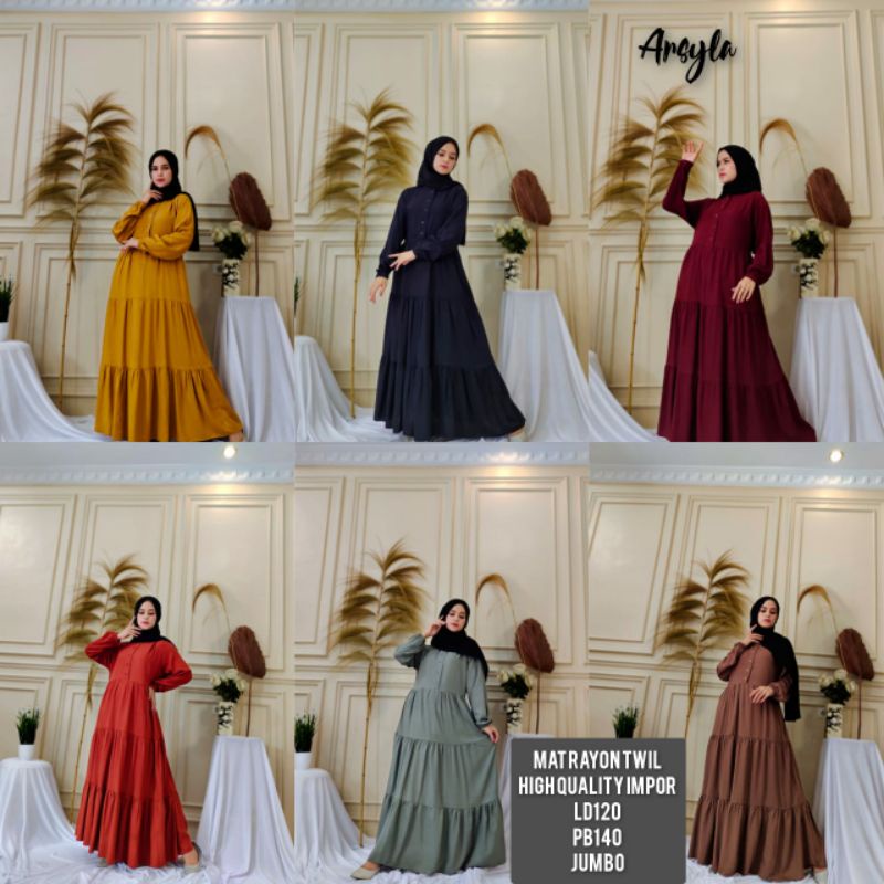 gamis rayon twill jumbo ld 120cm