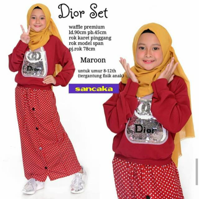 Dior Set Kids Setelan Anak Baju Muslim Anak Stelan Kaos Anak