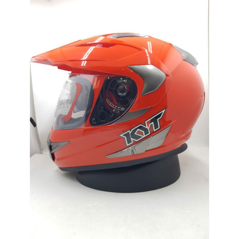 HELM FULL FACE KYT ENDURO R SOLID DOUBLE VISOR MERAH FERARI & ALL COLOUR