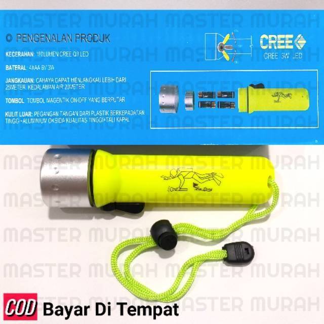 Senter Selam Jinlong Anti Air Diving Menyelam dan Snorkeling