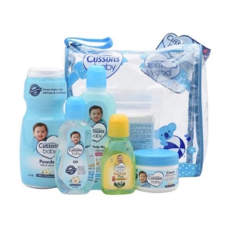 Cussons Paket Sabun Bayi Set Mini / Medium Perlengkapan Bayi Murah Ukuran Kecil-CB MEDIUM Set Biru